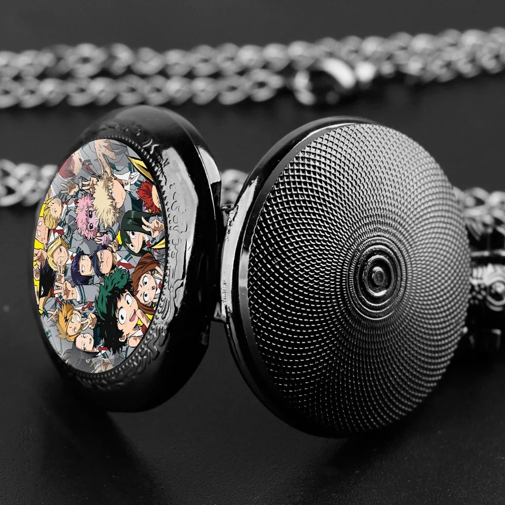 ساعة جيب كوارتز بتصميم إبداعي من My Hero Academia ساعة جيب بسلسلة تذكارية وأرقام عربية مع هدية شخصية