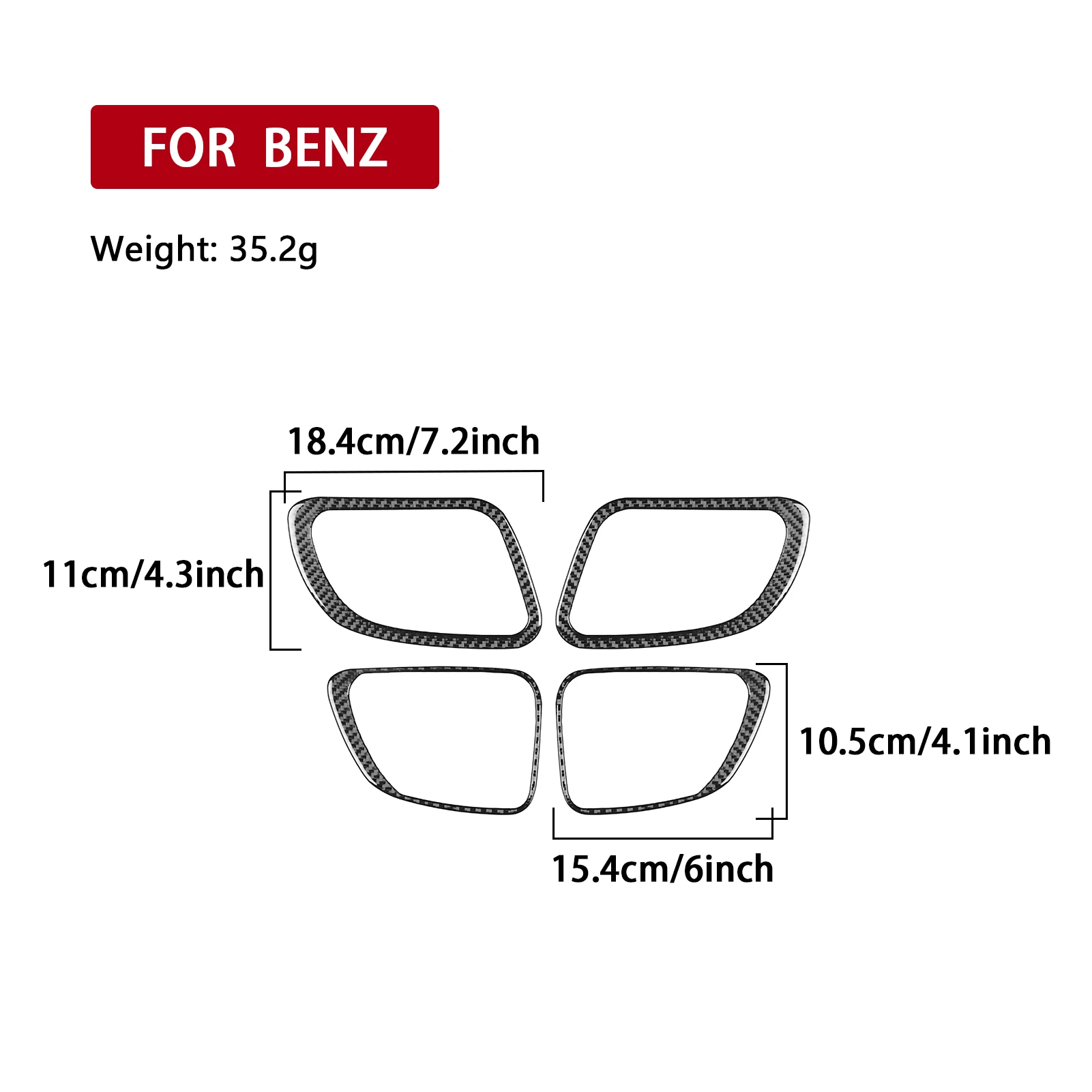 

Carbon Fiber Door Inner Horn Speaker Frame Car Interior Accessories Cover Trim Sticker For Benz C Class 2022—2024 GLC 2023 2024