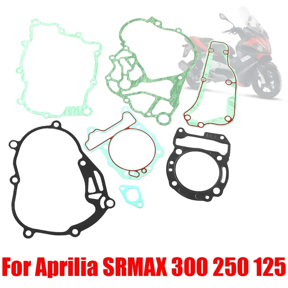 

Full Gasket Kit For Aprilia SR MAX 300 250 125 SRMAX ATLANTIC SCARABEO Engine Cylinder Crankcase Gearbox Clutch Cover Gasket Kit