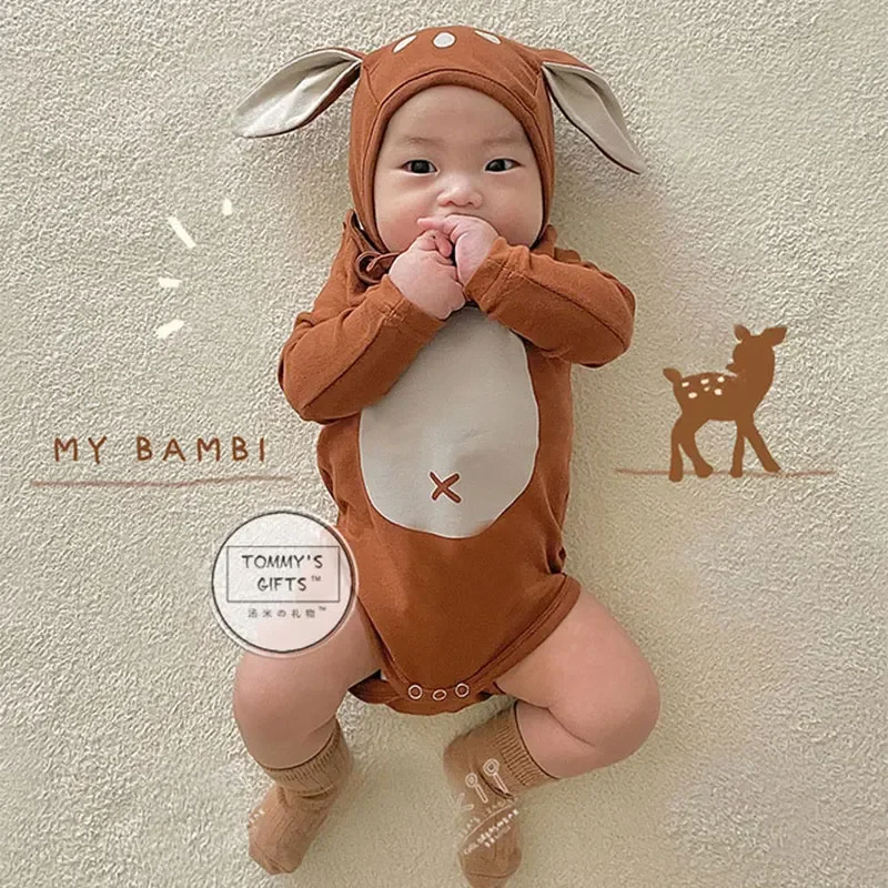 Infant Baby Boys Girls Romper Deer Costume Bodysuit Christmas Photography Birthday Party Fancy Dress 0-24M