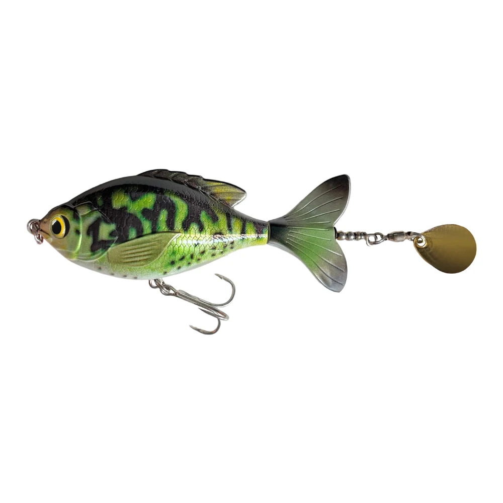 1 Stück Rotierender Schwanz-Popper-Köder 9,5cm 16,6g Oberflächenköder Wobbler Angelköder Lebensechter Künstlicher Harter Köder für Barsch und Hecht Angelzubehör – Detail 7