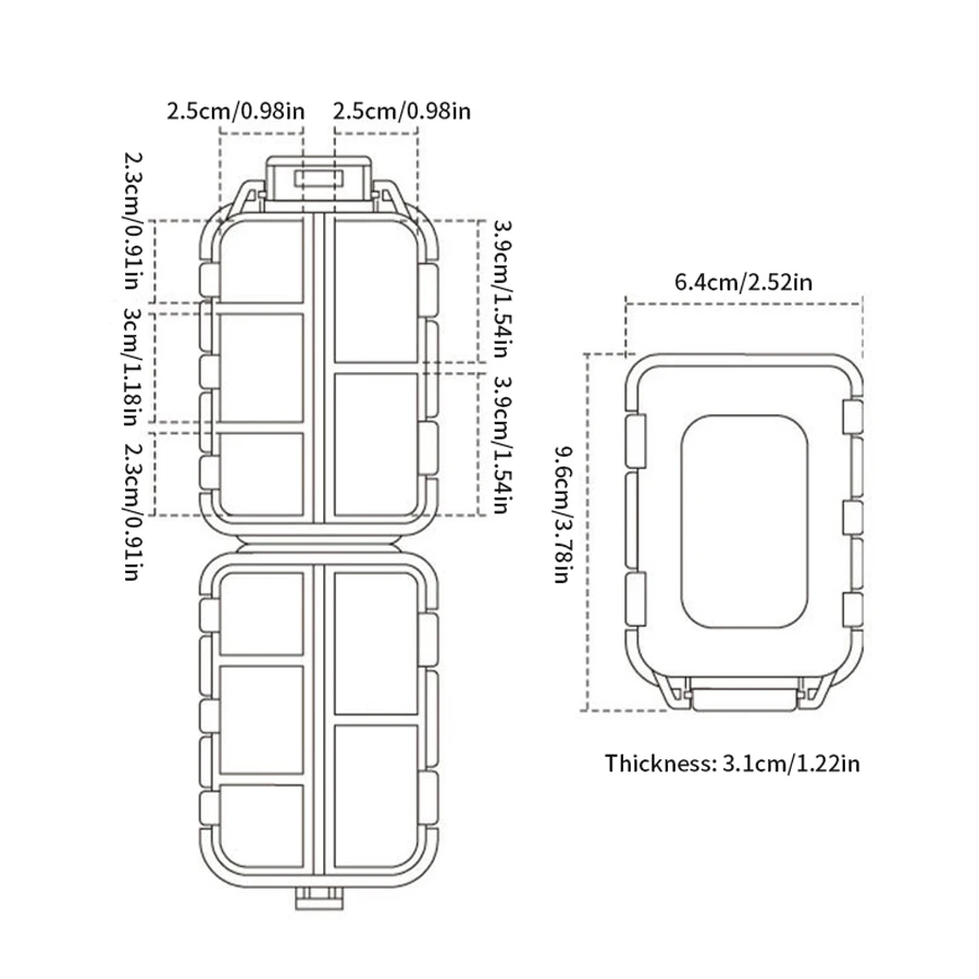 مريحة السفر منظم حبوب منع الحمل موزع المحمولة جيب الصيدلة صندوق دواء علبة صغيرة 10 شبكات تخزين زيت السمك فيتامين