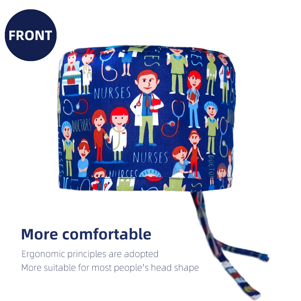 امرأة رجل طبيب العظام قبعة جراحية 100% القطن جراحة العظام التشغيل التمريض جراحة القبعات التخدير الجراح الطبي فرك قبعات #3