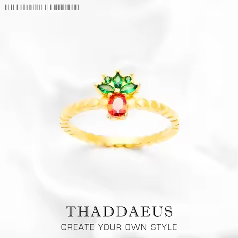 Ring Pineapple Europe Style Golden Fine Jewerly For Women 2022 Brand New Sweet Gift In 925 Sterling Silver