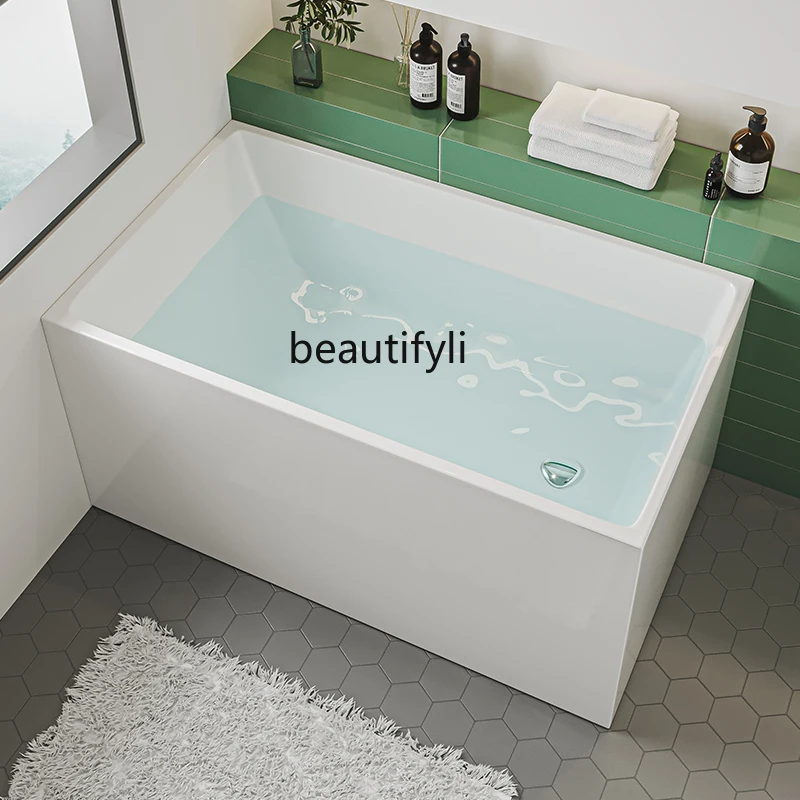 

Independent Household Bathtub Bathroom 1 to 1.7 M Acrylic Bathtub Small Apartment Mini Japanese Bath