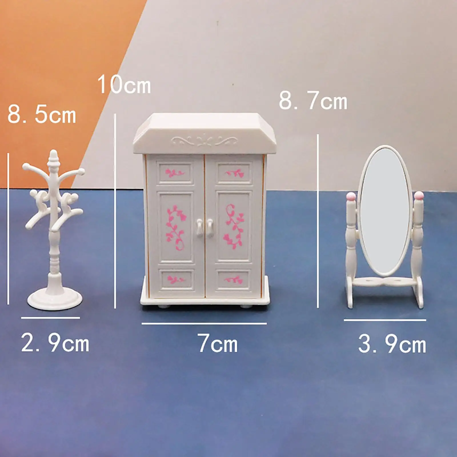 مجموعة أثاث بيت الدمى 1/12 إكسسوارات غنية تجميع مصغر لغرفة نوم الأطفال أ #4