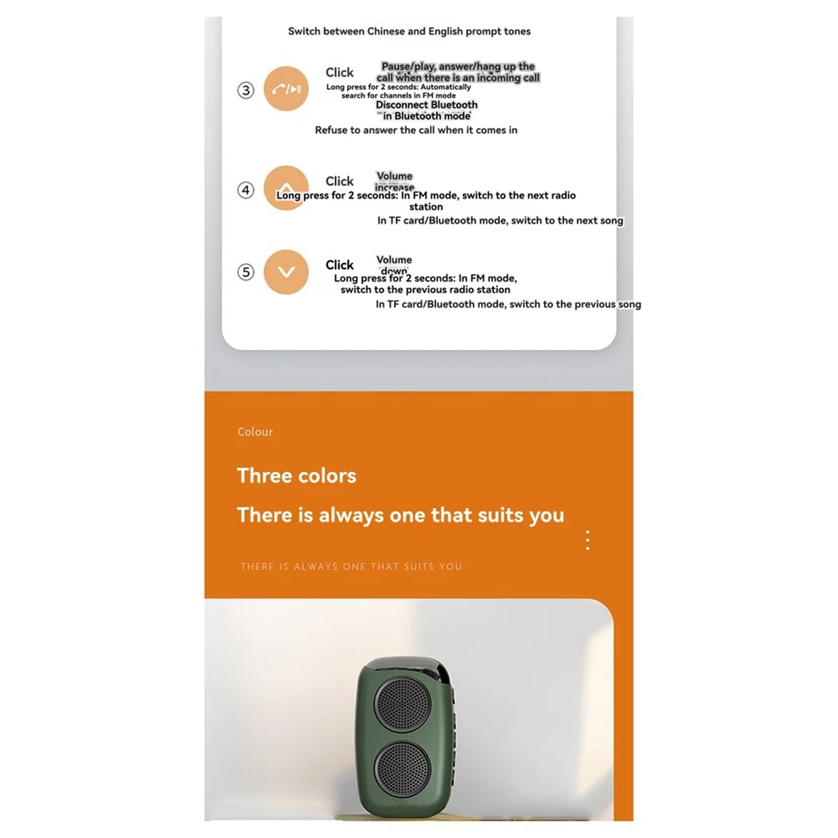 2025 + سمّاعات بلوتوث رياضية صغيرة محمولة صوت ستيريو مكبر صوت خارجي مشغل موسيقى MP3 مع ميكروفون يدعم بطاقة TF