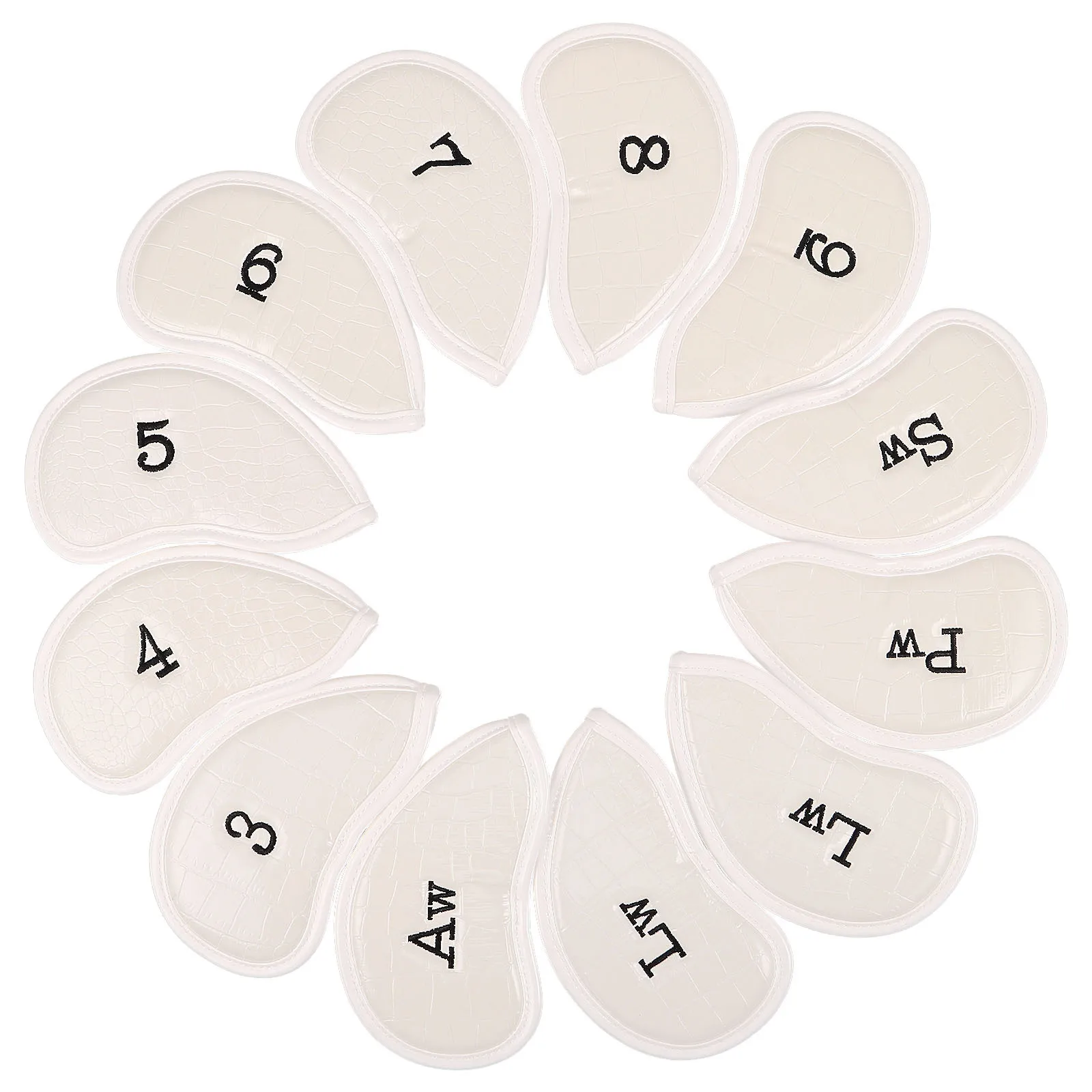 

12Pcs Golf Club Covers Durable PVC Protection Set for Irons Drivers Putters Golf Headcover Accessories Fairway Headcover