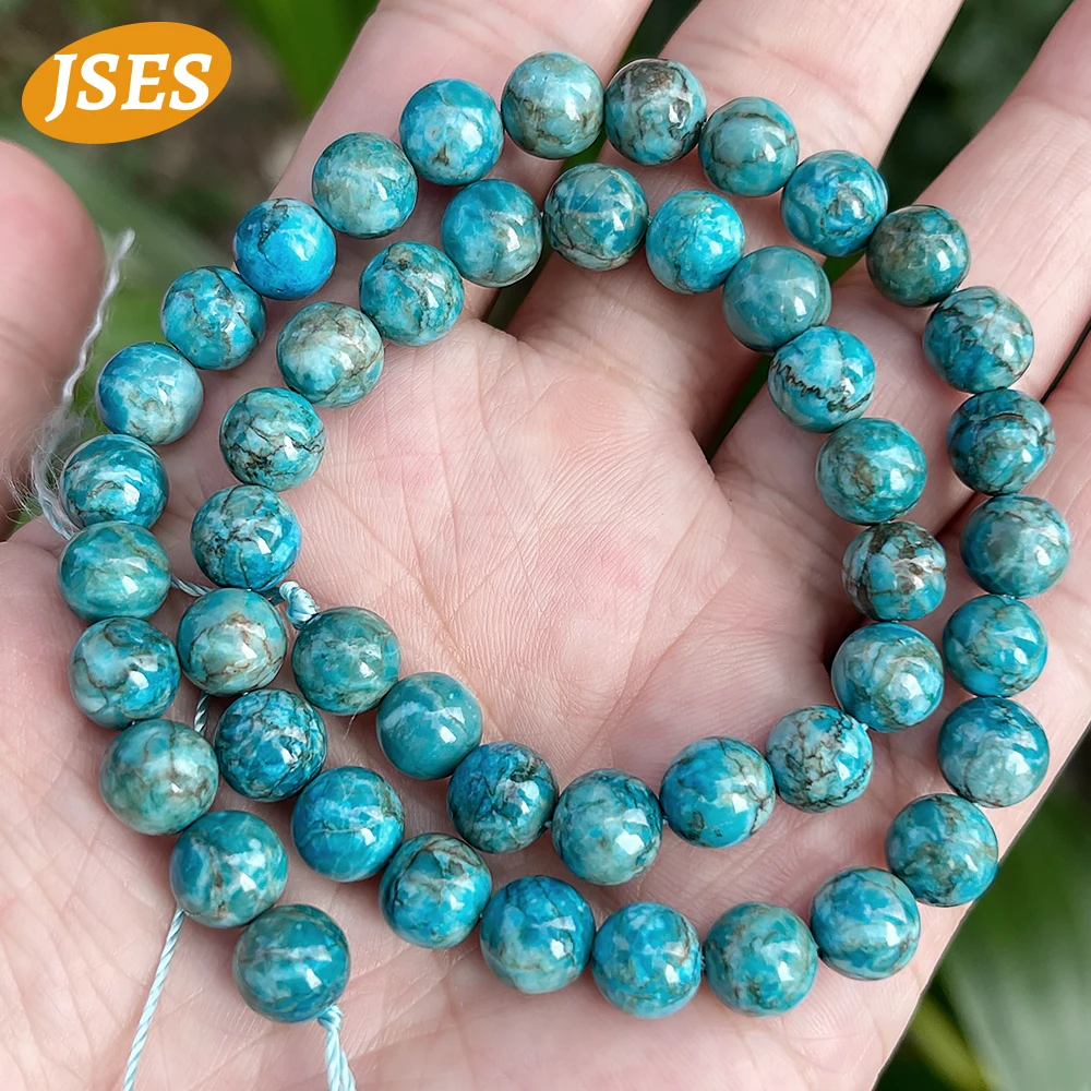 AA Natural South African Blue Turquoise Loose Beads for Jewelry Making DIY Bracelets Necklace Wholesale Beads Needlework