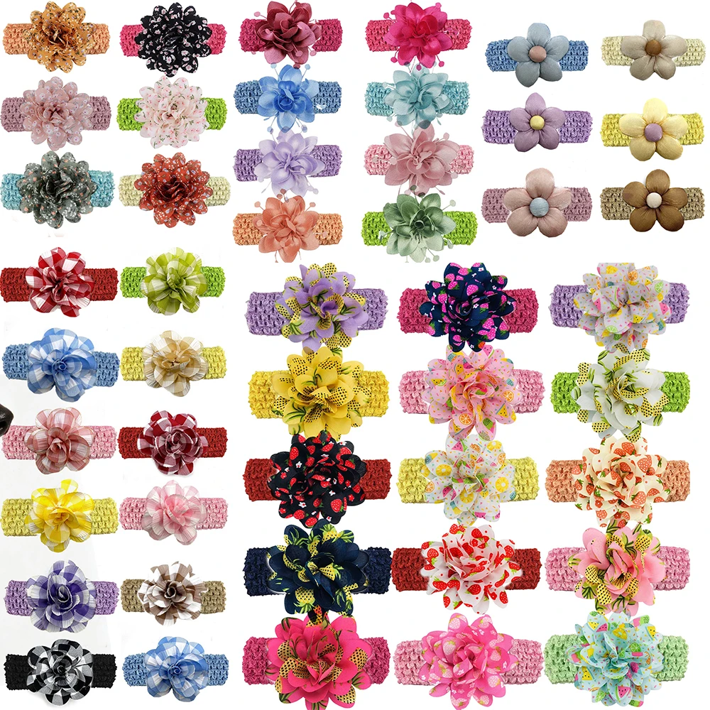 30pcs Mixcolor Flower Style Dog Bow Ties Pet Necktie Grooming Collar Elastic Band for Small Middle Large Dog Pet Supplies