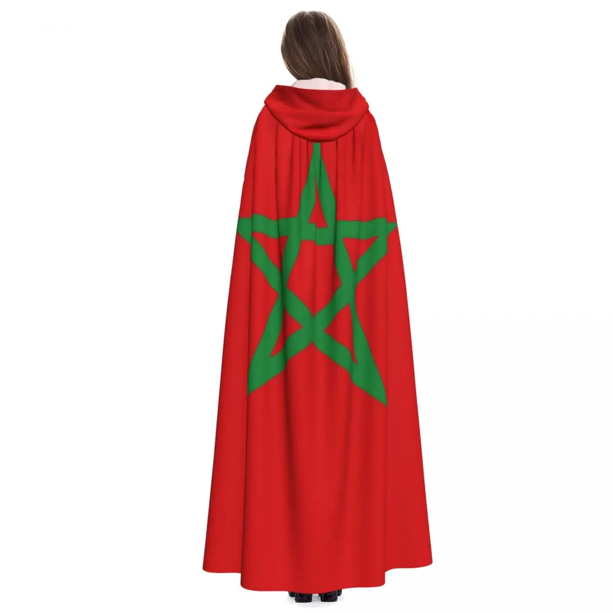 Witch Cloak Flag Of Morocco Halloween Cosplay Costume Unisex Adult Cloak Retro Ages Cape