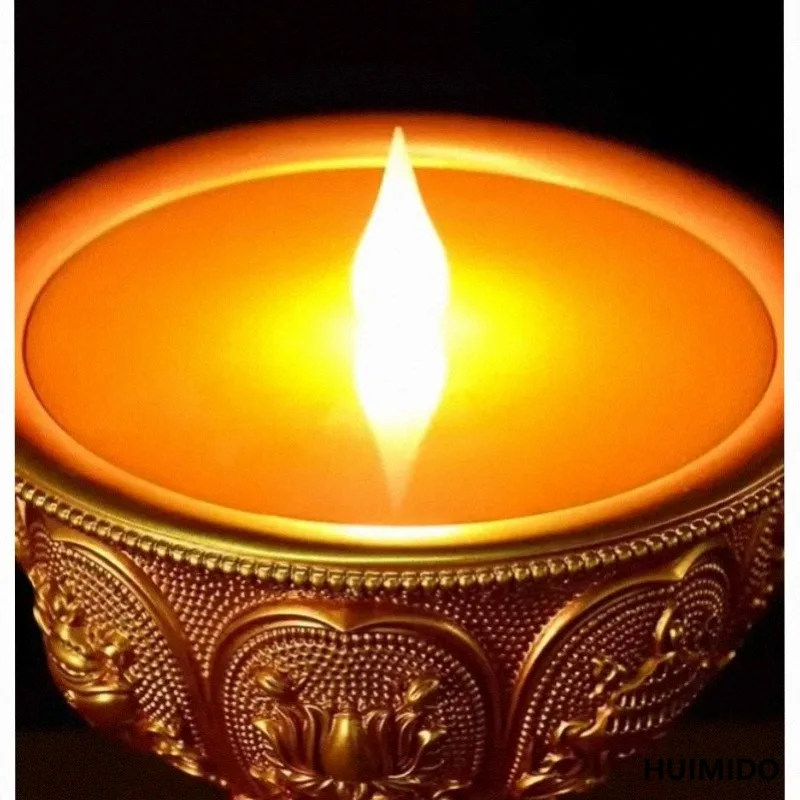 Electronic ghee lamp Plug-in smokeless candle LED Changming supply lamp eight auspicious engraved candlestick ornament