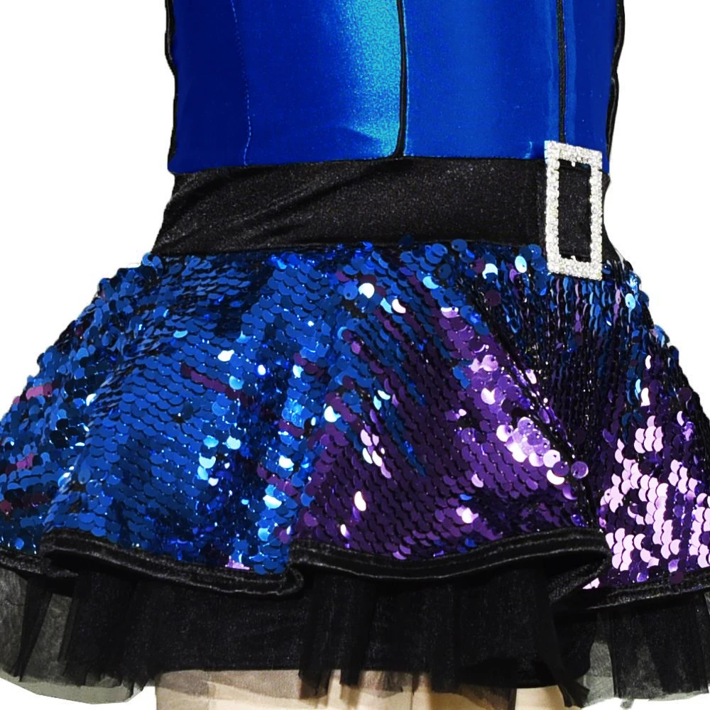 Jazz Dance Costume Customized Dance Competition Wear Dress for Girls kid blue Stage competition Performance Dance Wear