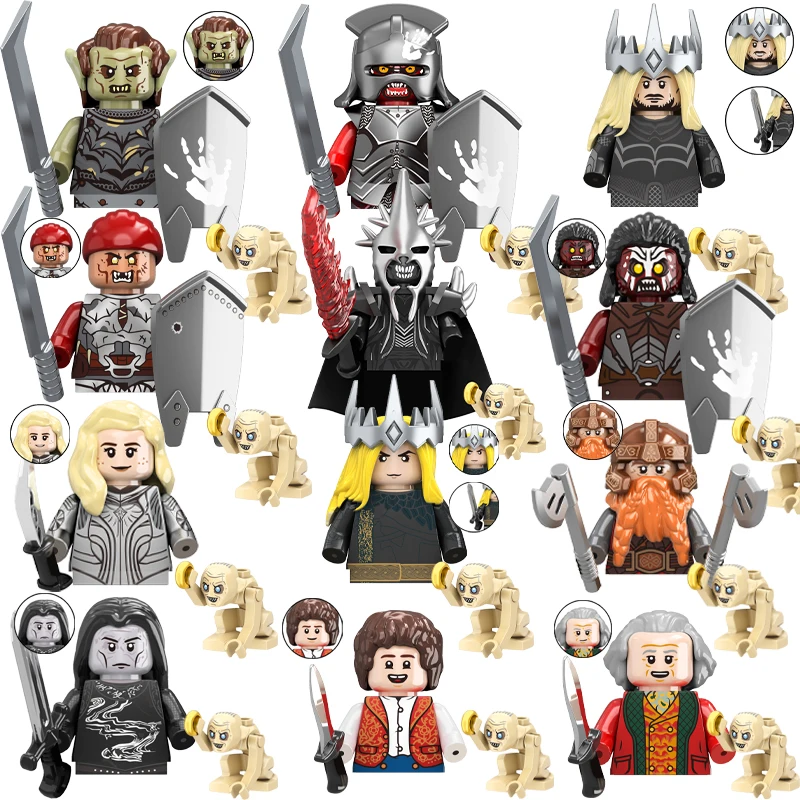 Nueva película Lord Ring Humans Gimli Orcs Army Ringwraith Mini figura Gollum modelo niños bloques Juguetes regalo niños niñas Juguetes 2025