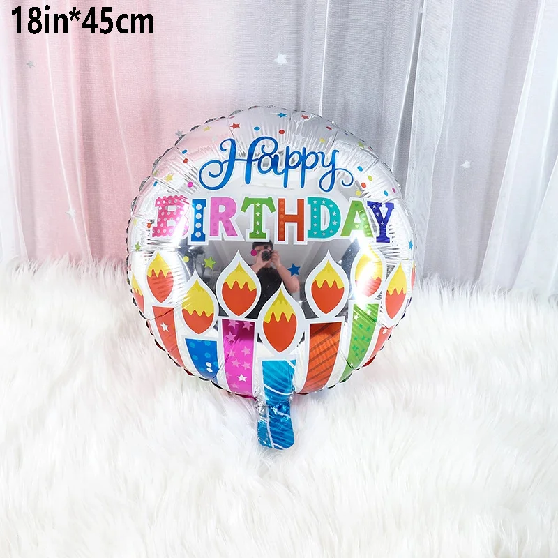 10PCS/PACK 18 inch Happy Birthday Ball Birthday Party Decoration Aluminum Film Balloon Random Color