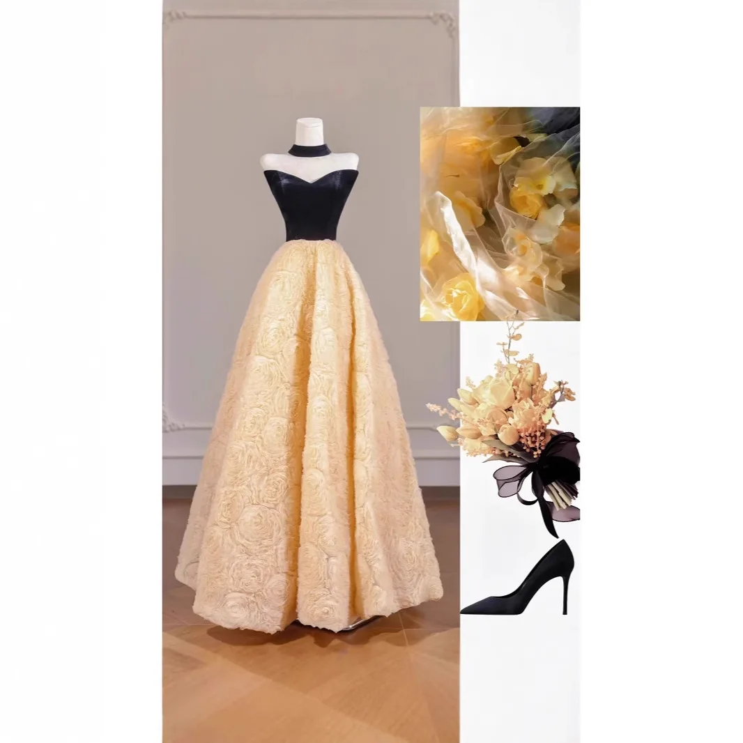 

French Tube Youth Graduation Evening Dress Skirt Women's Banquet Birthday Graduation Art Examination Vocal Music Annual Meeting