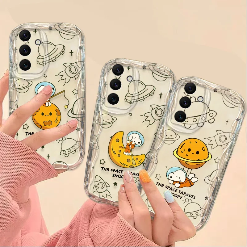 S-Snoopy Astronaut Phone Case For Samsung Galaxy A54 A34 A24 A14 A13 A53 A33 A73 A23 A52 A52S A32 A22 A12 A51 A71 Silicone Cover