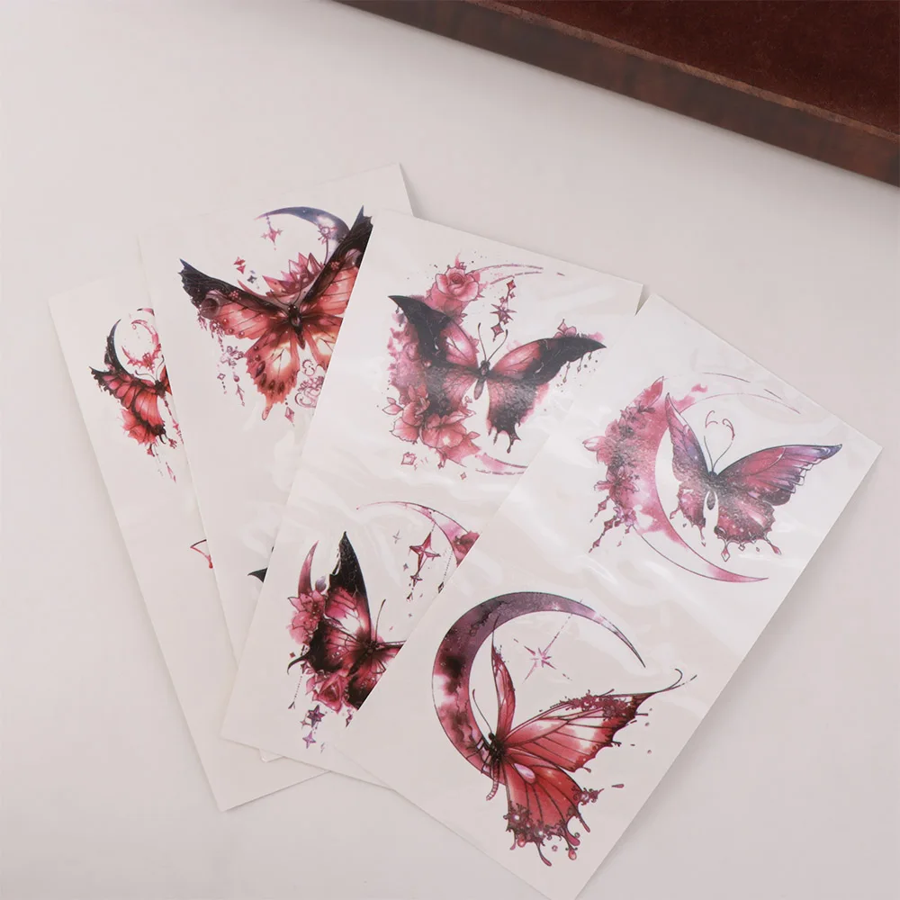 Waterproof Temporary Tattoo Stickers Moon Pattern Long-lasting Butterfly Tattoo Stickers Water-Sprinkling Festival