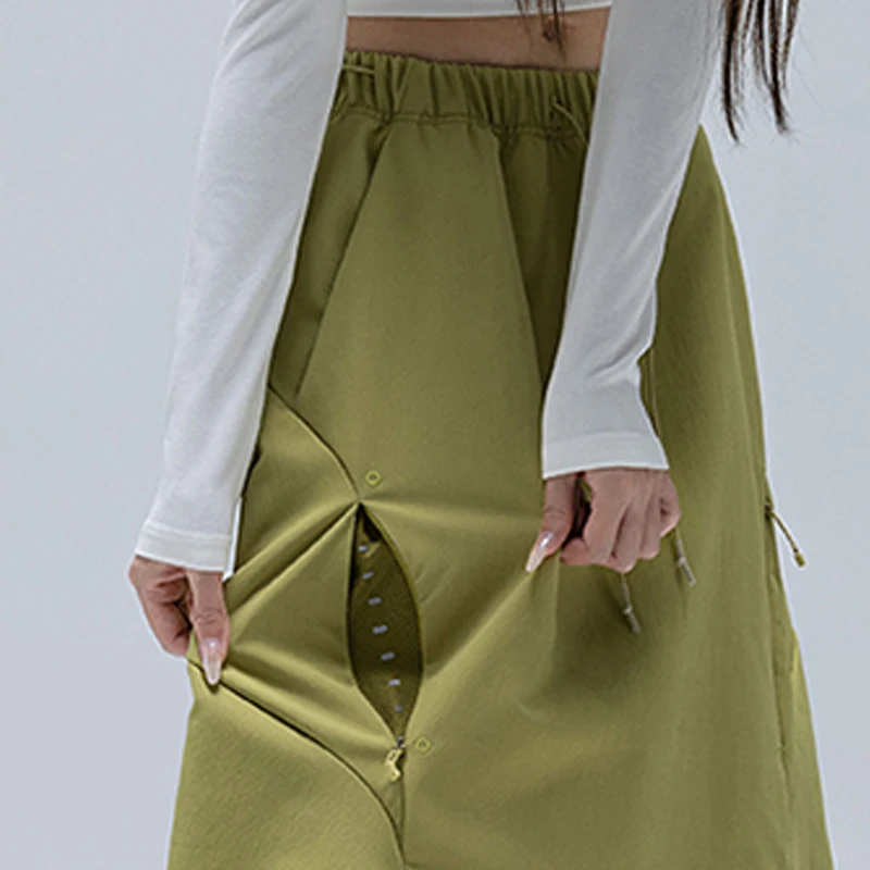 Waterproof & Abrasion-Resistant A-Line Skirt – Fluorine-Free, Windproof & Breathable with Adjustable Hem for Outdoor Adventures