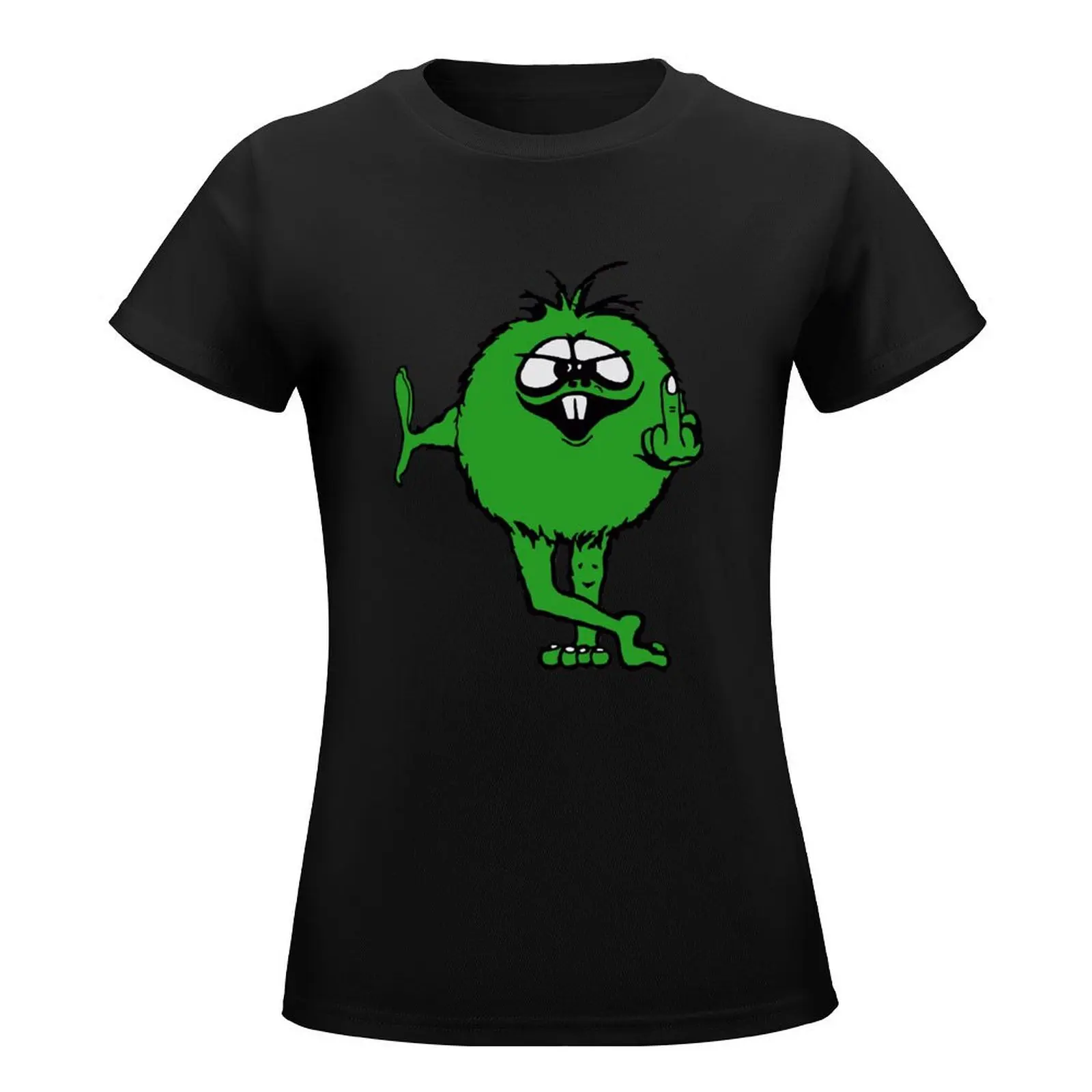 Groene Kerel Flips Bird-Jaren 70 Retro T-Shirt Zomerkleding Oversized Esthetische Kleding Anime Kleding Katoenen T-Shirts Vrouwen