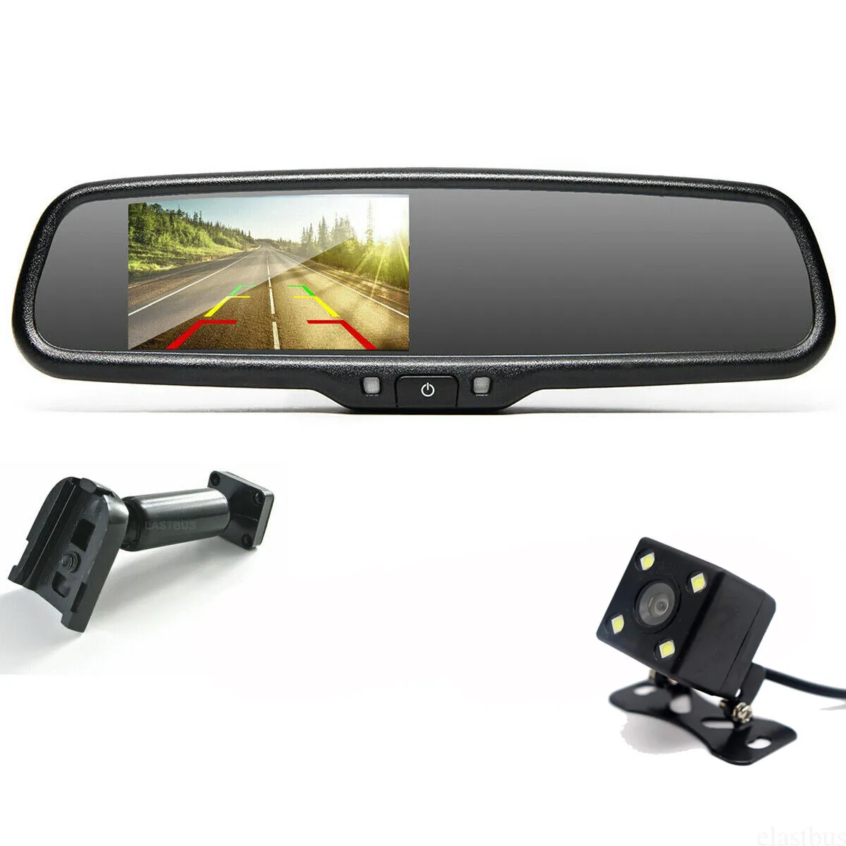 

4.3'' Car Replacement Rear View Mirror Monitor Backup Camera Kit For Jeep Toyota