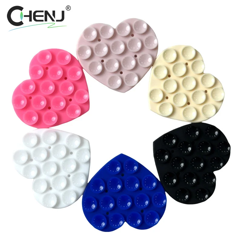 1pcs Silicone Suction Pad Back Sticker Suction Cup Phone Holder Silicone Cup Mat Smartphone Wall Stand Fixed For Glass