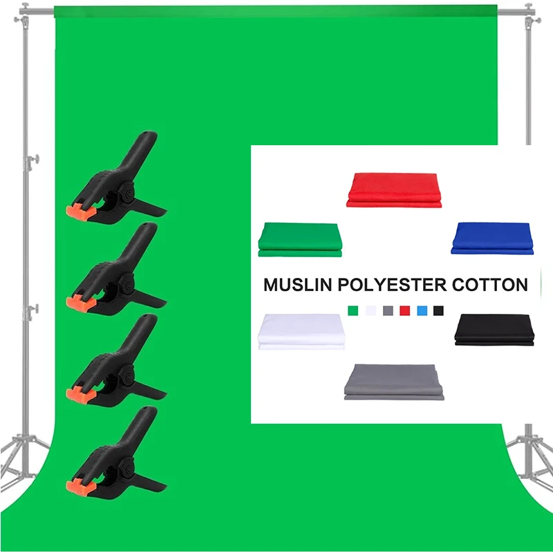 

Photography Background Cloth Solid Color Photo Studio Backdrop Muslin Cotton Cloth Green Screen Cloth Live Cutout Cloth