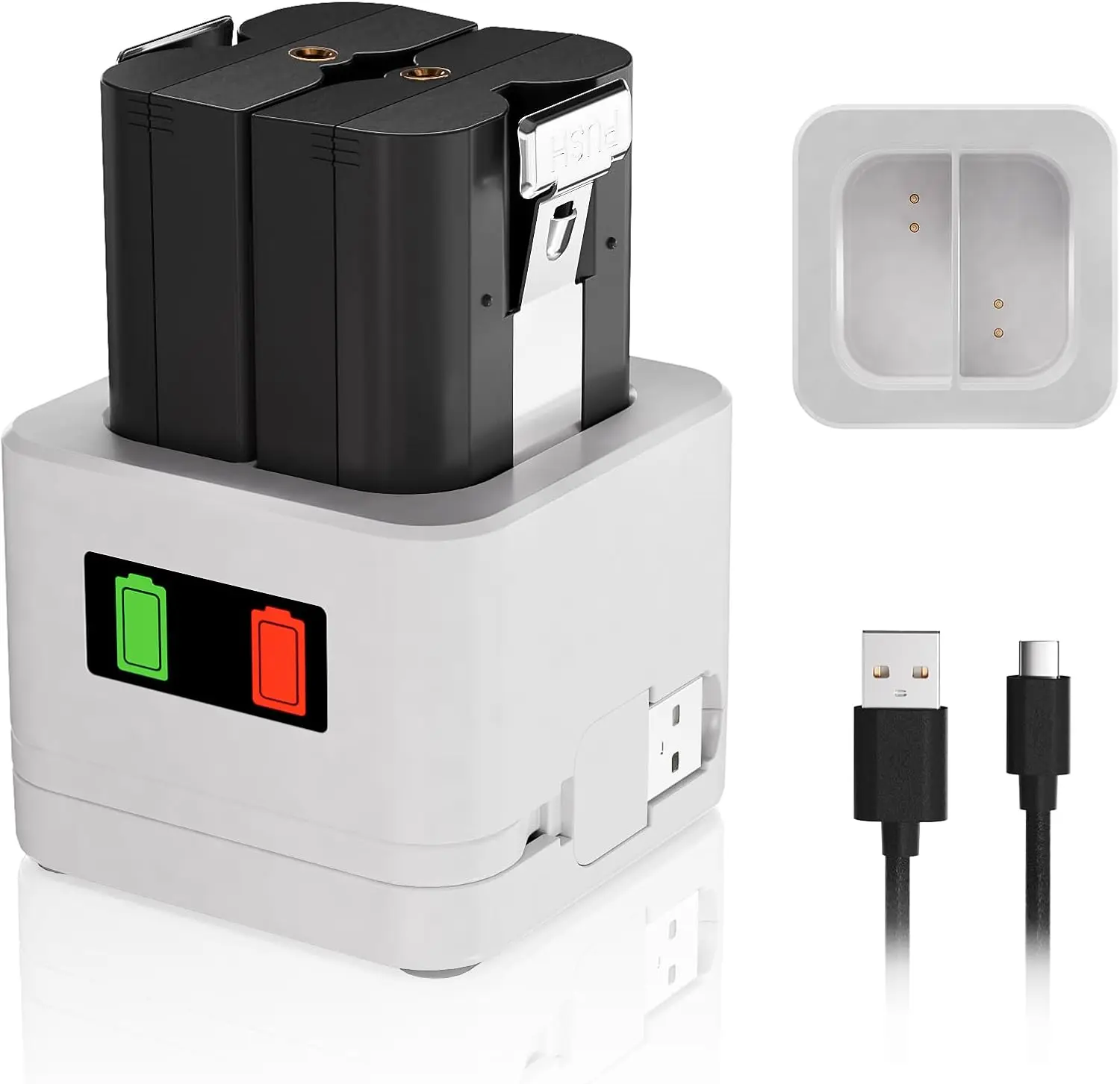 2-Pack 6040mAh Rechargeable Doorbell Camera Batteries with Charging Station, Compatible with Multiple Models