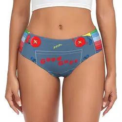 Custom Good Guys Child's Play Chucky Brief Panties Womens Breathable Stretch Killer Doll Overalls Underwear