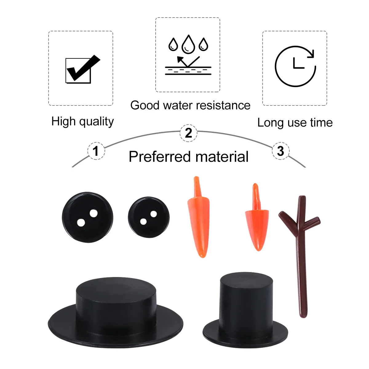 600Pcs Christmas Snowman DIY Set Handmade Material Kit Lightweight Safe for Handcraft Workshop Snowman Accessories