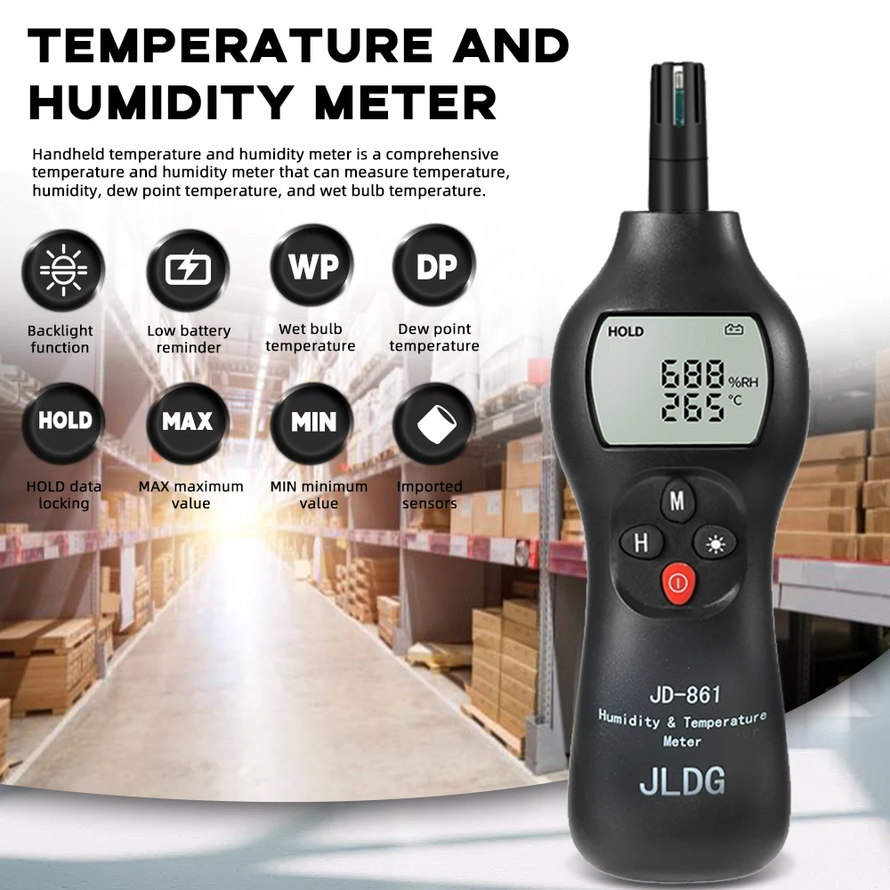 

Цифровой ЖК-термометр-гигрометр для помещений, электронный измеритель температуры и влажности, датчик-индикатор, метеостанция для дома ﻿