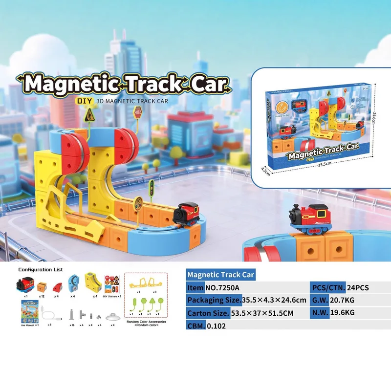 Elektryczny pociąg magnetyczny o dużej prędkości, do samodzielnego montażu, z elementami magnetycznymi, niespodzianka dla dzieci na prezenty świąteczne.
