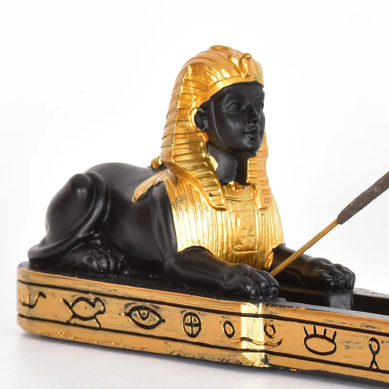 Ancient Egyptian-themed incense burner, model, pyramid, tourist souvenir, sphinx decoration, pharaoh figurine