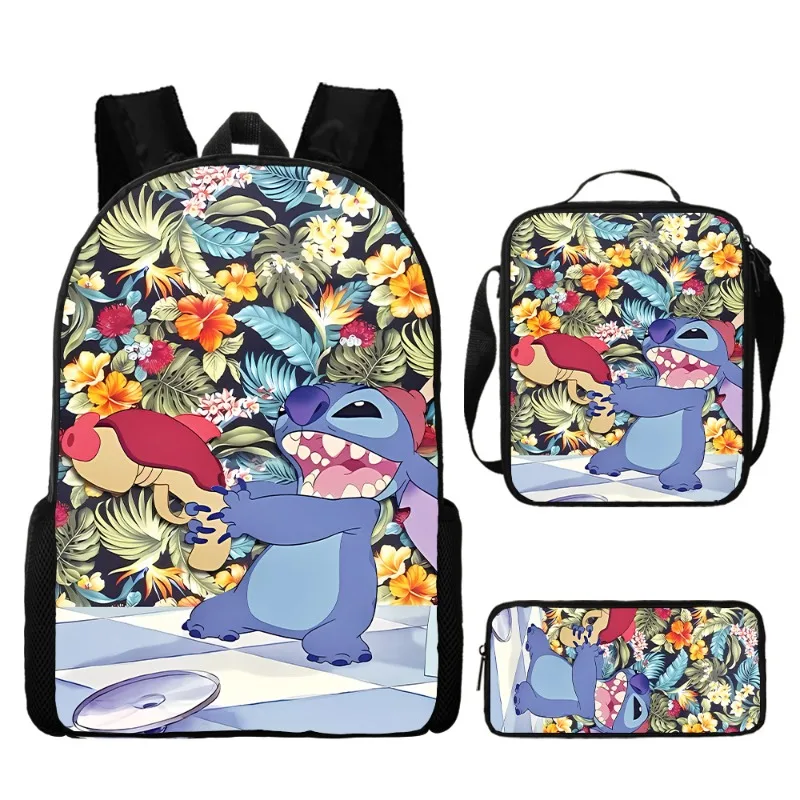 

Animation Cartoon Stitch Large Capacity Schoolbag Whole Set Backpack Primary Middle Boys Girls Messenger Bag Light Pencil Case