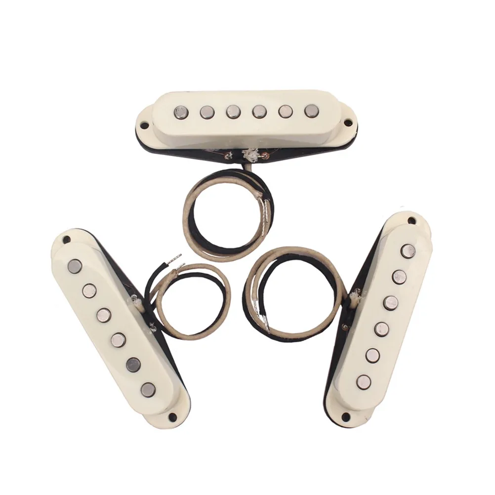 

Комплект звукоснимателей для электрогитары с одной катушкой, винтажный стиль, для зон нейк и мид, 50-52 мм, корпус из АБС-пластика, медный провод, глянцевая рамка