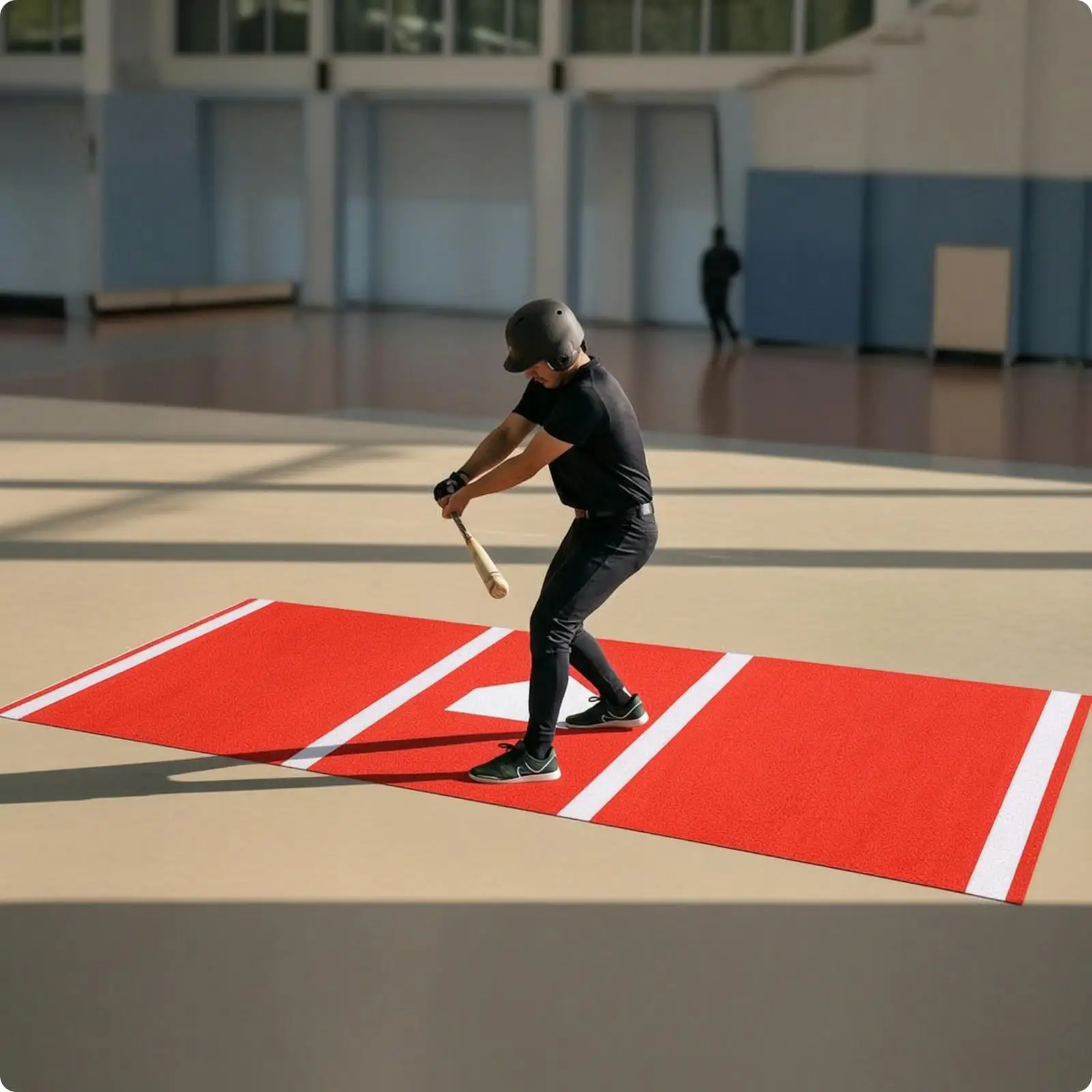 Baseball Hitting Mat with Home Board Turf Like Baseball Mat with Home Board Thick for Softball Athletes, Backyards