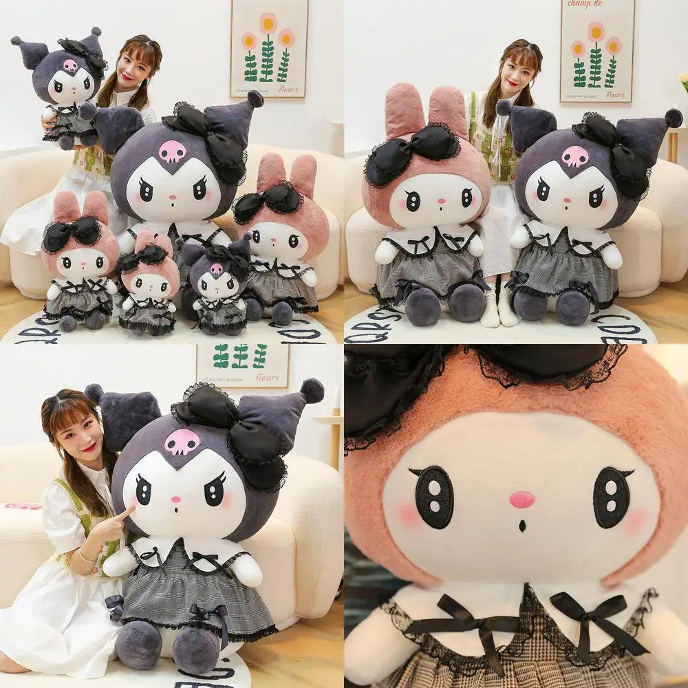 

Kawaii Plush Toy Filled Doll Sanrio Kuromi My Melody Gothic Style Dark Cute Stuffed Animal Kids Birthday Gift for Girls