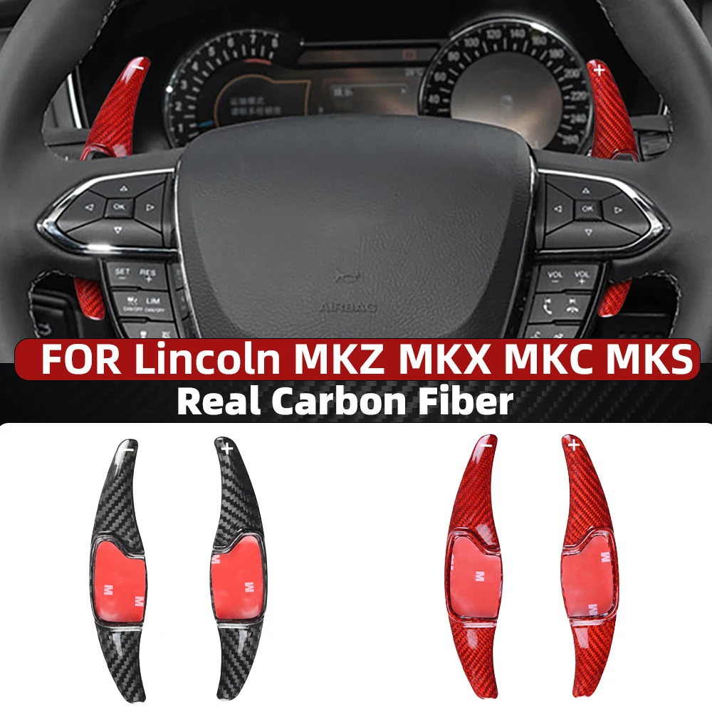 

Удлинитель рулевого колеса из настоящего углеродного волокна для Lincoln MKC MKX MKS MKZ, красные, черные автомобильные аксессуары 2013-2019, интерьер
