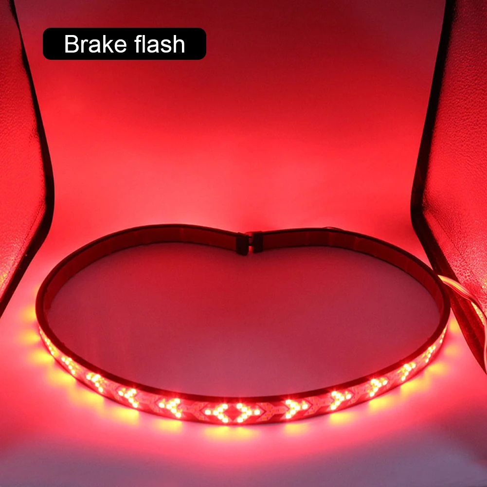 Universal 12V Car LED Brake Light Taillight Strip Anti-Collision Rear Dynamic Flasher 4 Modes Waterproof Safety Warning Light