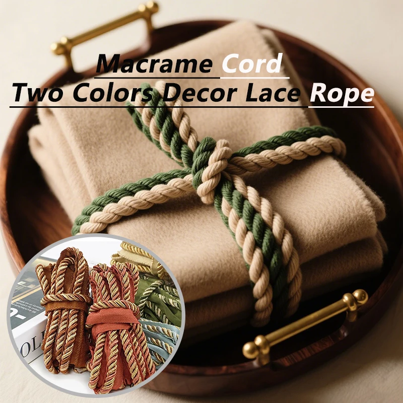 

5/10/12M 6cm Curtain Macrame Cord Two Colors Decor Lace Rope Woven Thread Ropes Sofa Bag Strap Home Textile DIY Sewing Materials