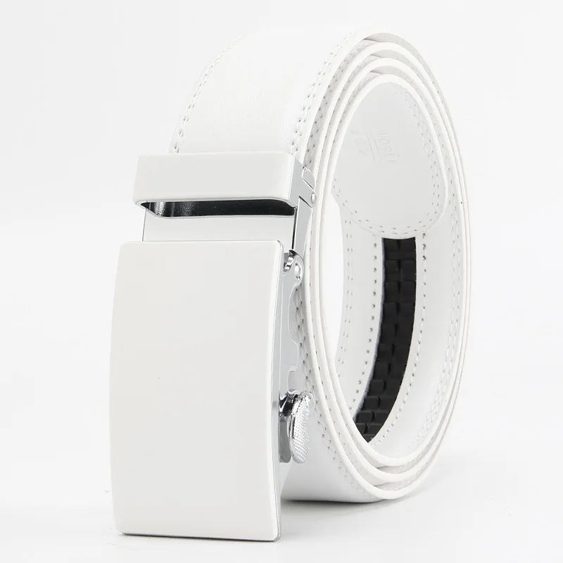 Nieuwe Mannen Lederen Riem, Lederen Riem, Automatische Gesp, midden-Aged Bedrijf Riem Voor Jonge Studenten Witte Riem