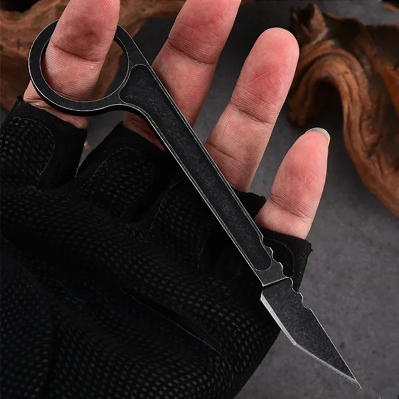 

Portable Straight Blade Knife with Scabbard and Back Clip Stainless Steel Blade Camping Travel Outdoor Tools Holiday Gift