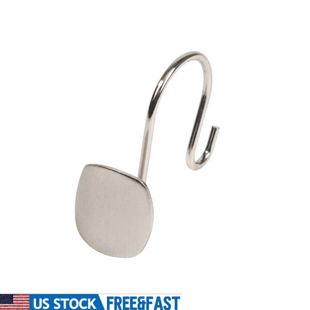 Ganchos para cortina de ducha decorativos dobles de Metal resistente a la oxidación, juego de 12 ganchos para decoración de baño modernos de acero resistente