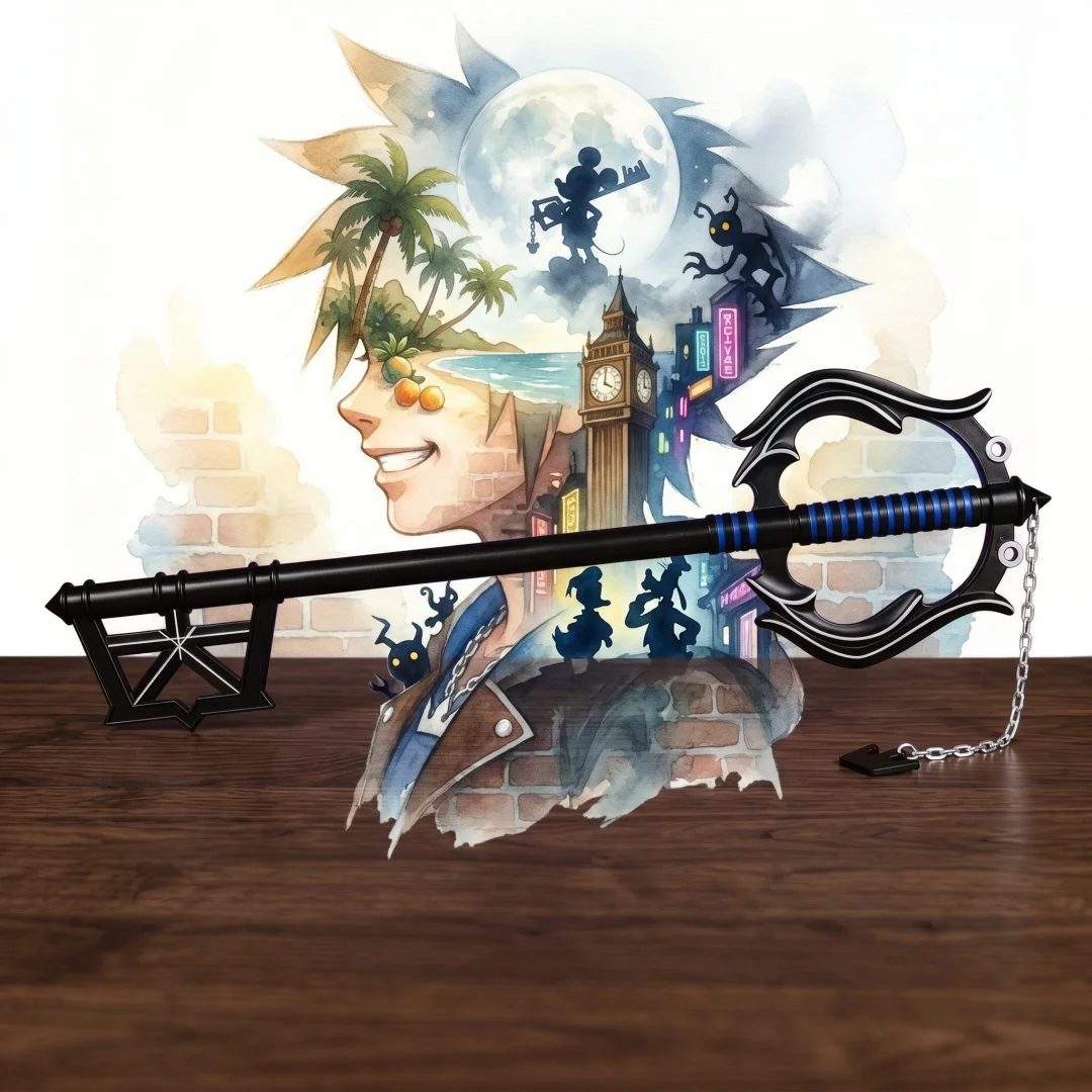 

33inch PU Kingdom Hearts Key Katana Anime Cosplay Prop Ninja Knife Sora Sword Real Japanese Katana Original Samurai Toy Gift