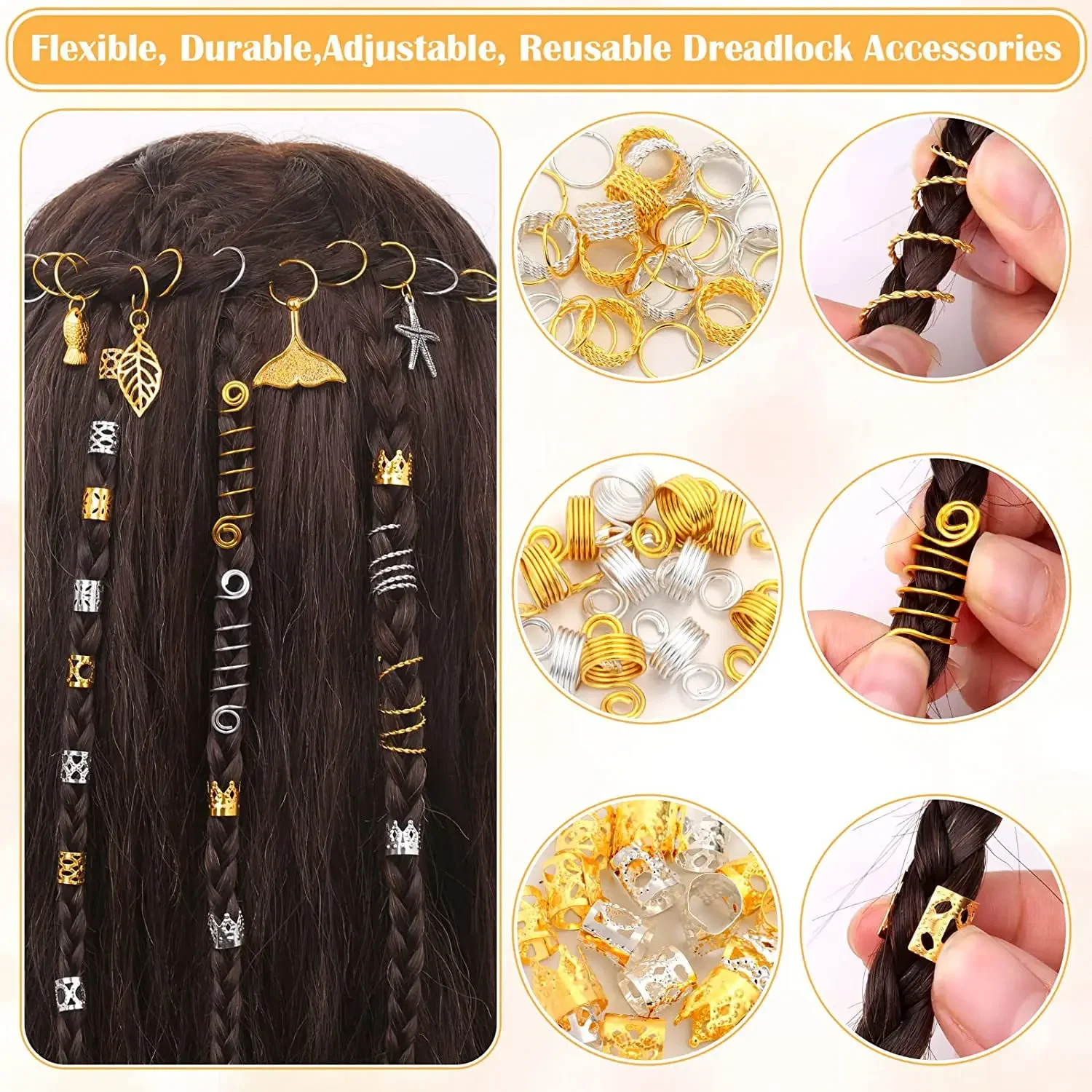 292pcs DIY Hair Ring Braid Accessories