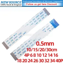 10PCS Flat Flexible FFC FPC Cable AWM 20624 80C 60V VW-1 Pitch 0.5mm 4P 6 8 10 12 14 16 18 20 24 26 30 32 34 40Pin 10/15/20/30cm