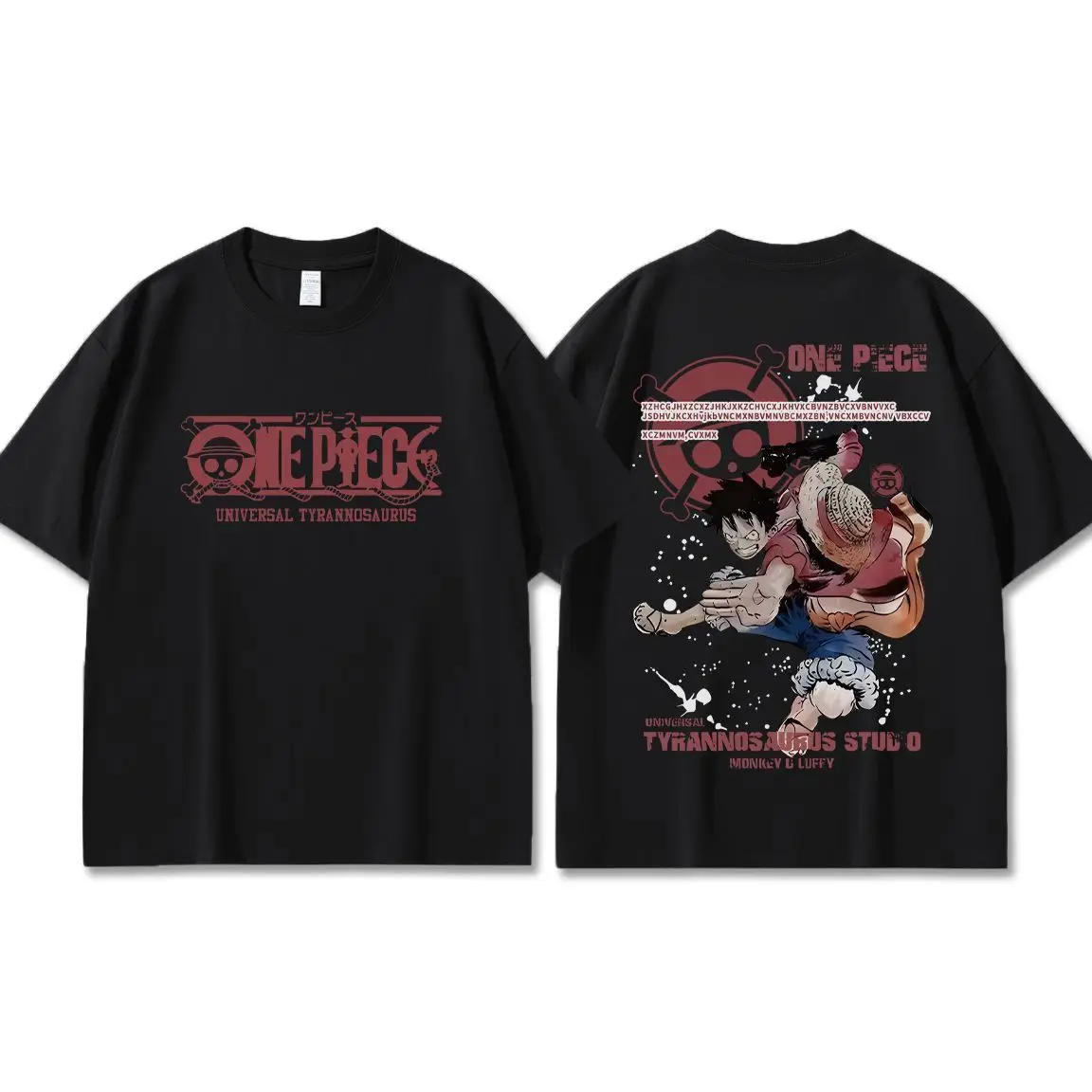 Bandai une pièce Luffy chapeau de paille imprimé mode décontracté hommes ample mode T-shirt imprimé grande taille haut à manches courtes
