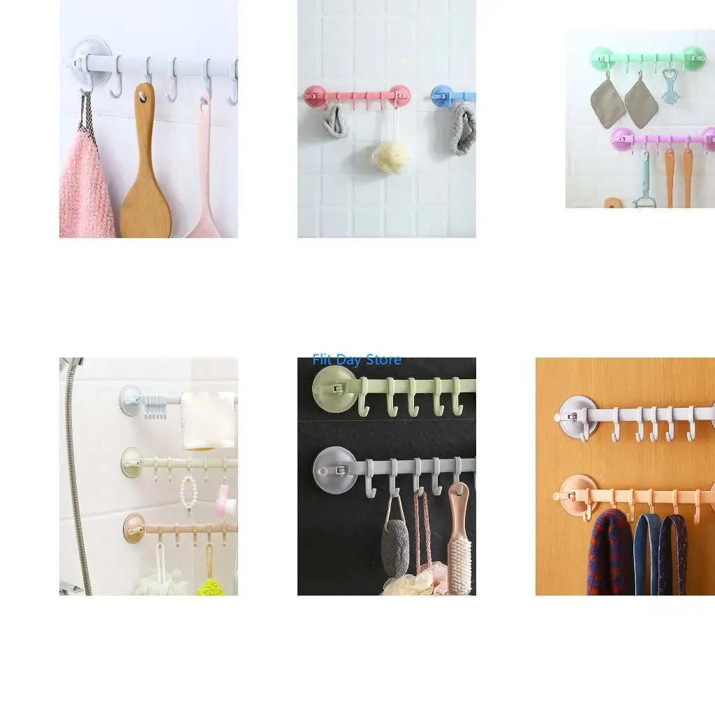 F92C Suction Cup Hook Towel Coat Bath Hook Wall Mount Waterproof Holder Suitable for Bathroom Kitchen Glass Door
