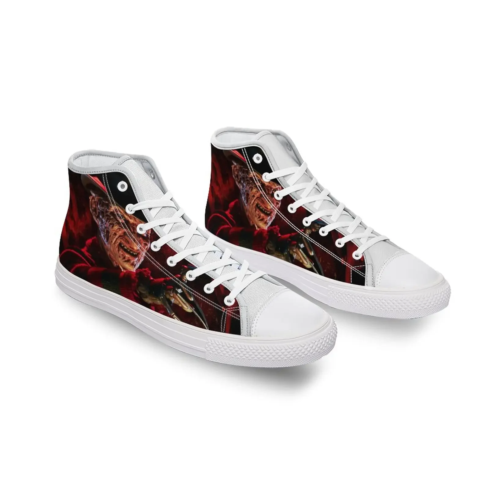 Freddy Krueger High Top Canvas Shoes para homens e mulheres, sapatos baixos casuais, Horror Sneakers, Halloween, 3D Print, DIY, esportes, moda de luxo