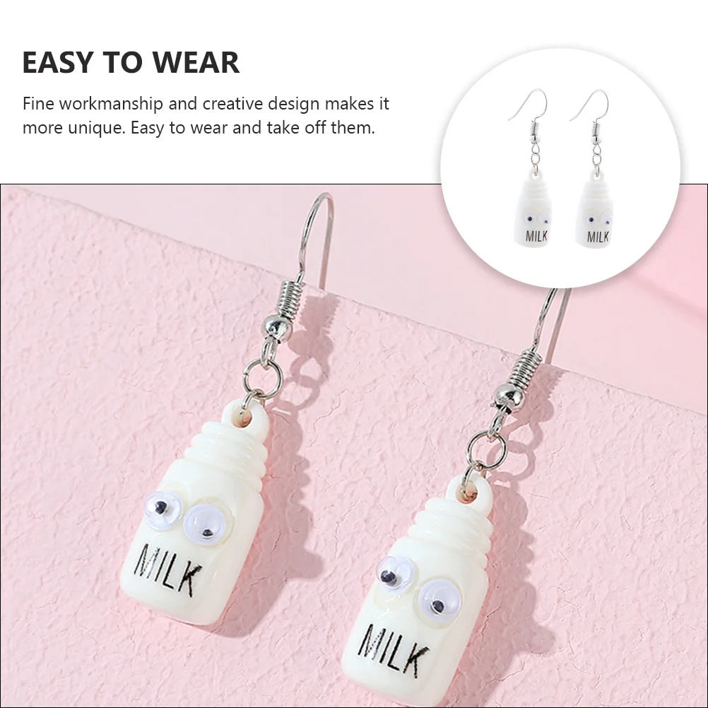 

Milk Bottle Earrings Women Creative Studs Geometric Dangle Jewelry Accessory Safe Durable Unique Design Easy Wear Occasion Party